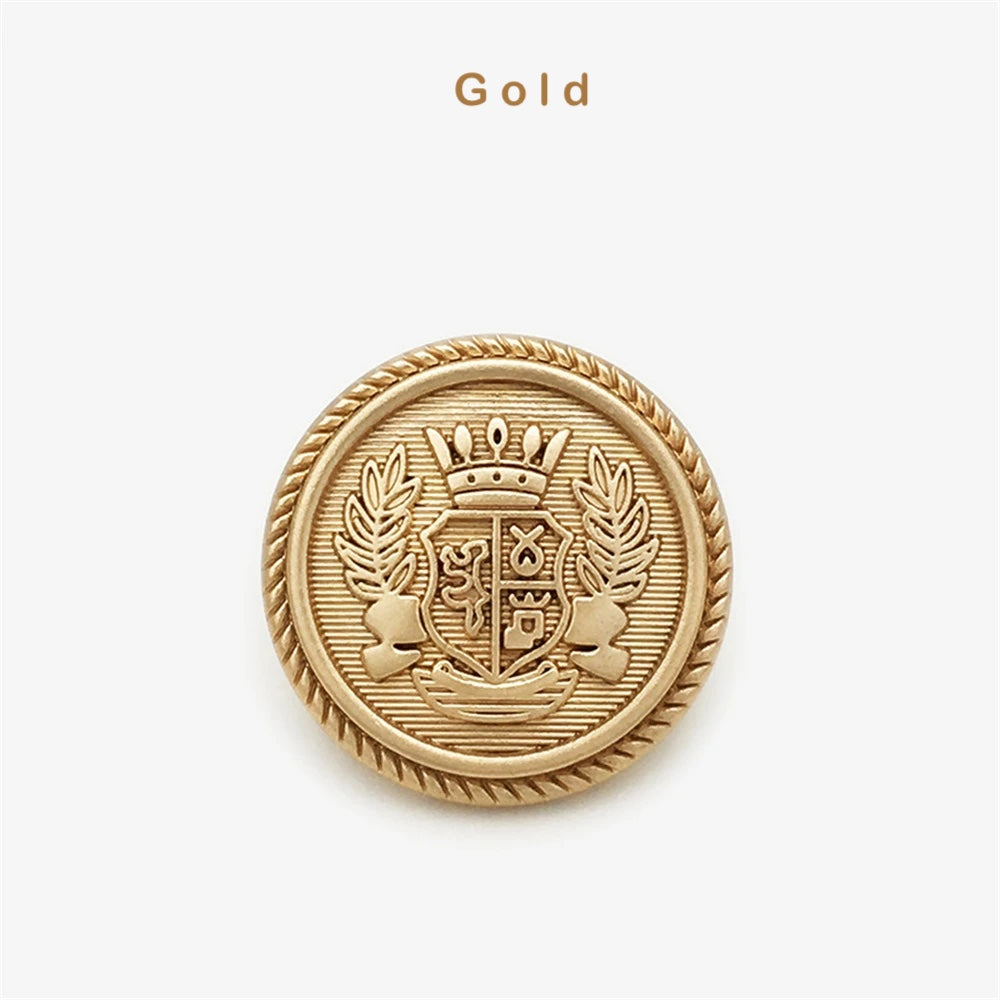 15mm 20mm 25mm 10PCs Retro Style Round Metal Shank Button in Black or Gold style