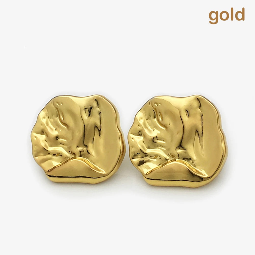 10PCs 18mm/25mm/36mm Metal Button in Irregular Curve Crinkly Style Shank Button