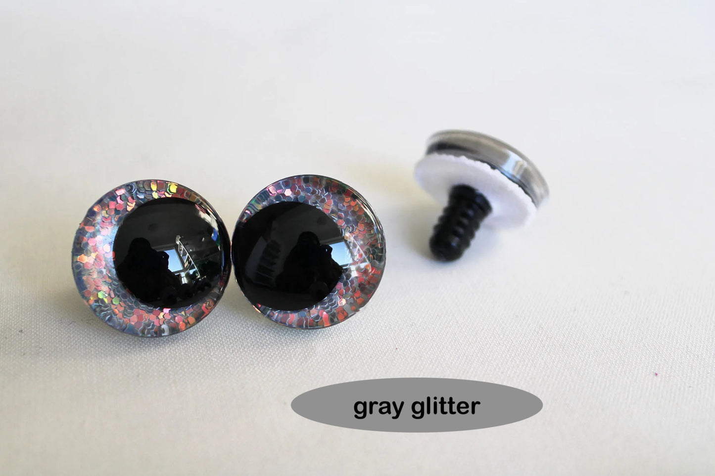 10Pairs Size 12-14-16-18-20-25-30-35-40mm Cartoon 3D Glitter Plush Funny Toy Safety Eyes with glitter colour & washer #DIY amigurmi plush