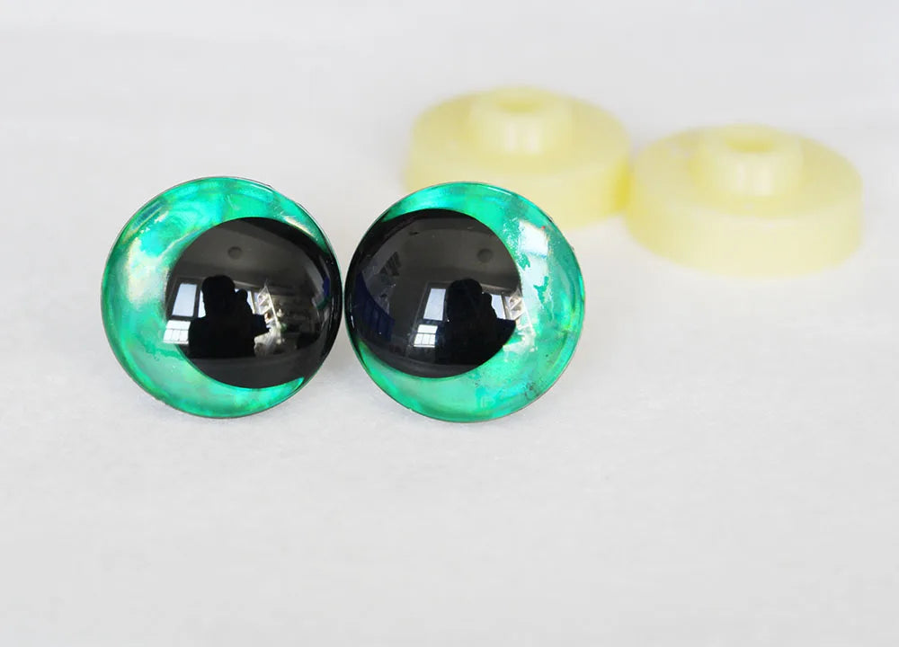 10Pairs Size 12mm 14mm 16mm 18mm 20mm Cartoon 3D Glitter Funny Toy Safety Eyes Black Pupil Eyes and Washer #DIY plush amigurumi stuffed craft