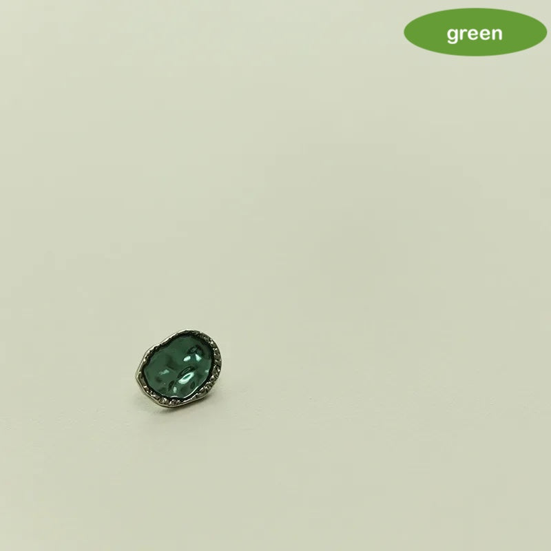 14.5mm 10PCs Irregular Style Metal Shank Sewing Button in Green White Black option