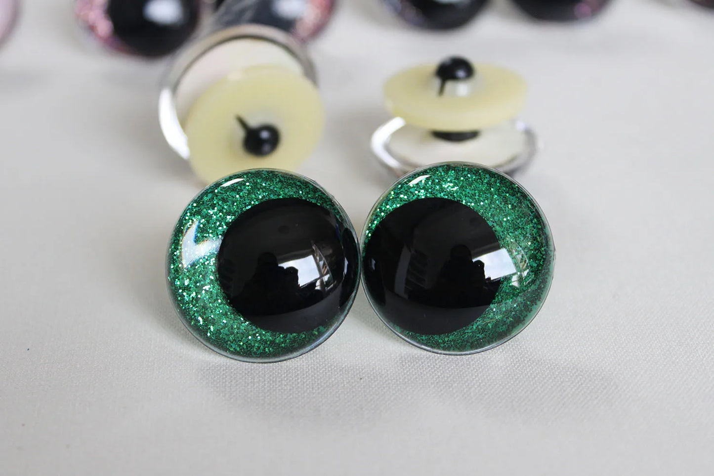 10Pairs Size 12mm-20mm Cartoon Round Glitter Plush Funny Toy Safety Eyes with glitter colour and washer #doll animal plush stuffed crochet amigurumi making