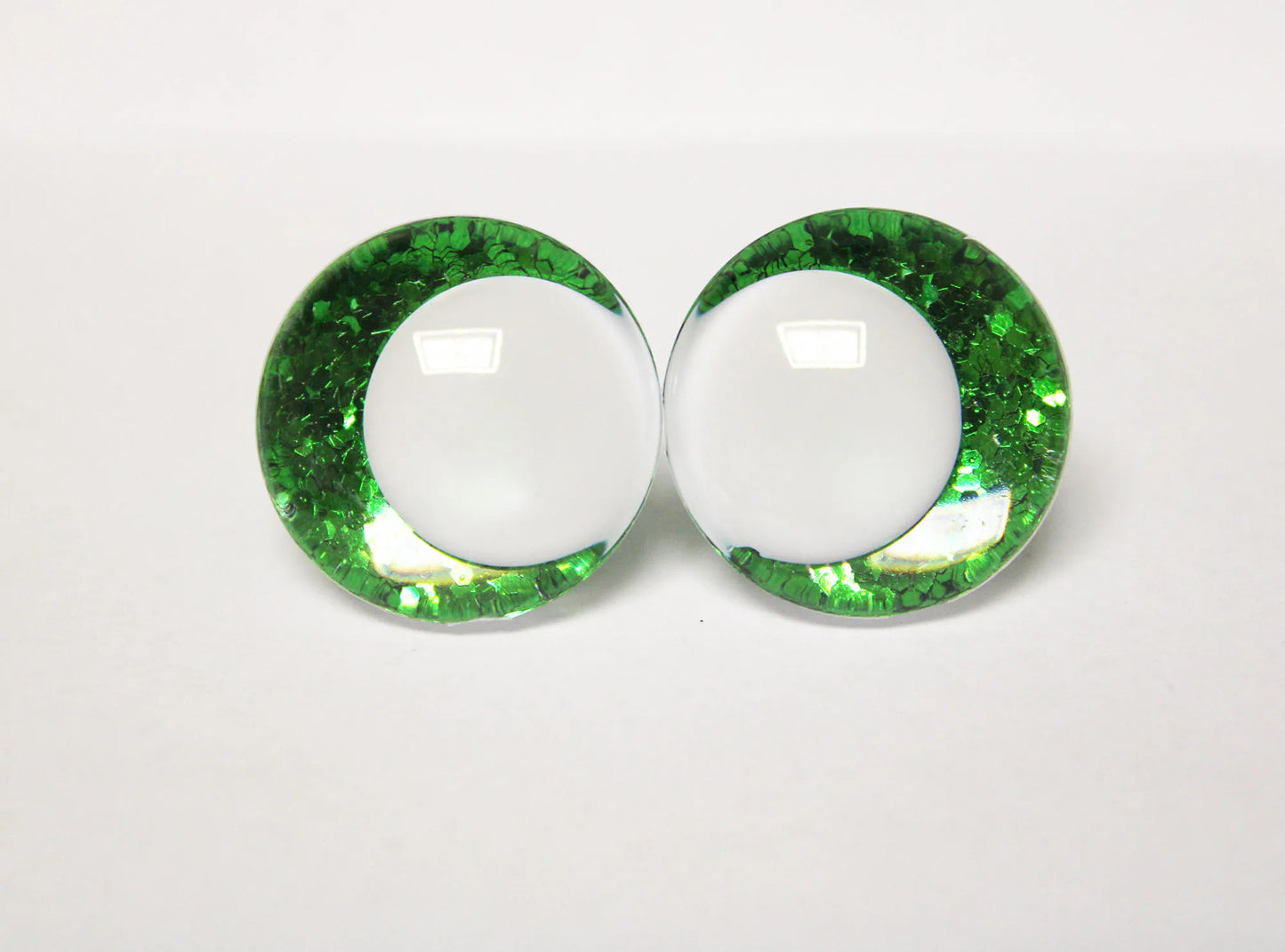 10Pairs Size 14-16-18-20-25-30-35mm Cartoon 3D Round Glitter Plush Funny Toy Safety Eyes with White Pupil Eyes with Glitter Colour and Washer #DIY amigurumi stuffed making