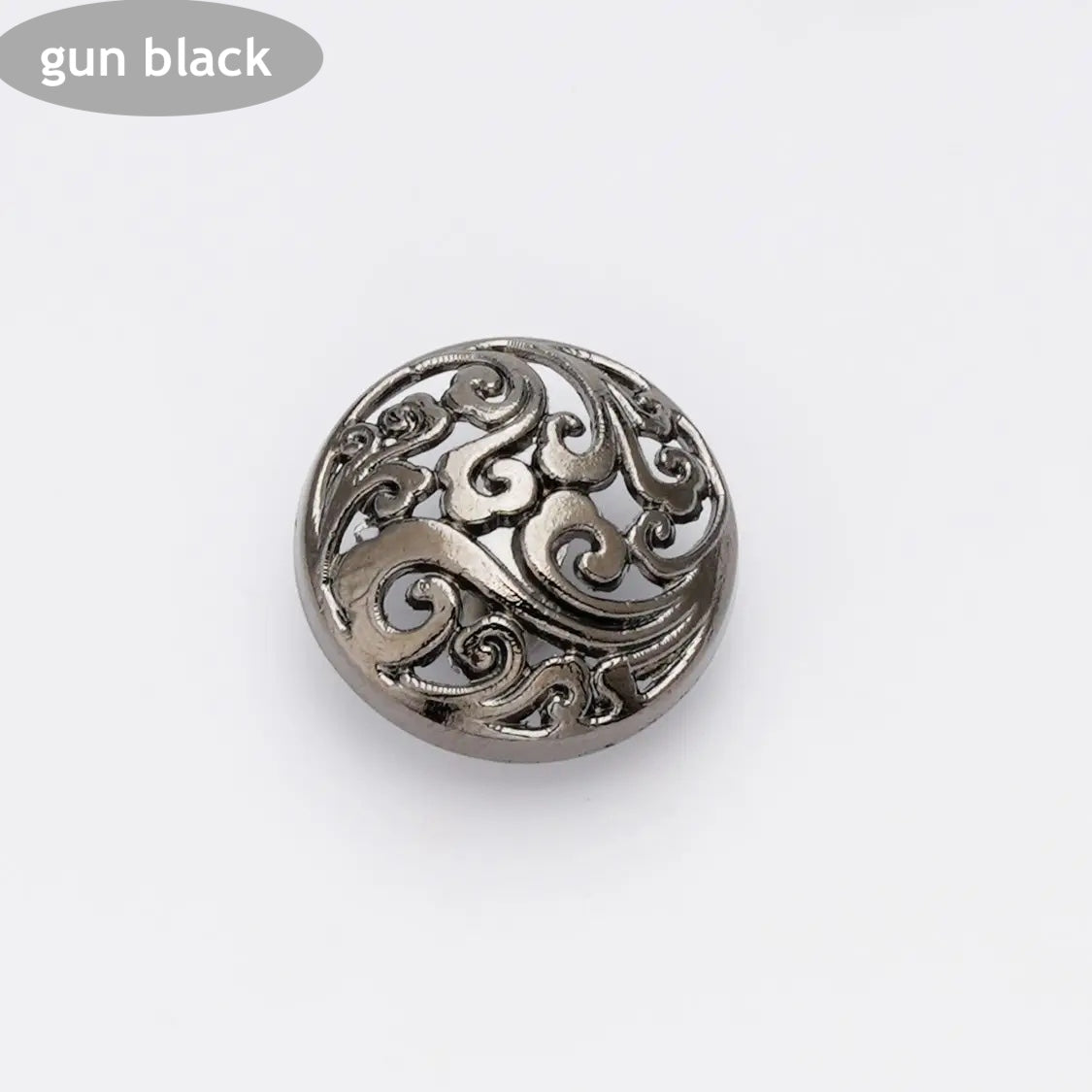 5PCs 12.5mm 15mm 18mm 20mm 23mm 25mm Gold/Silver/Black Round Hollow Metal Shank Button