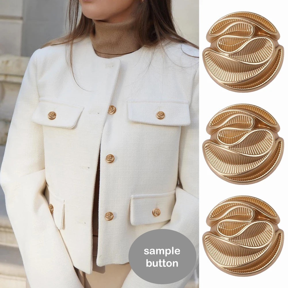 18mm 23mm 10PCs Irregular Style Gold Metal Button in Flower Design Shank Style Button