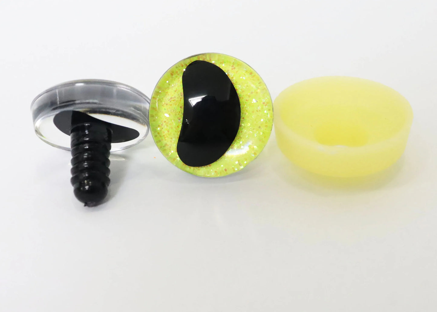 20PCs Size 16-18-20-25-30mm 3D Clear Safety Eyes with Black Pupil Funny Moon Eyes + Glitter Colour & Washer #DIY amigurumi plush stuffed doll toy making