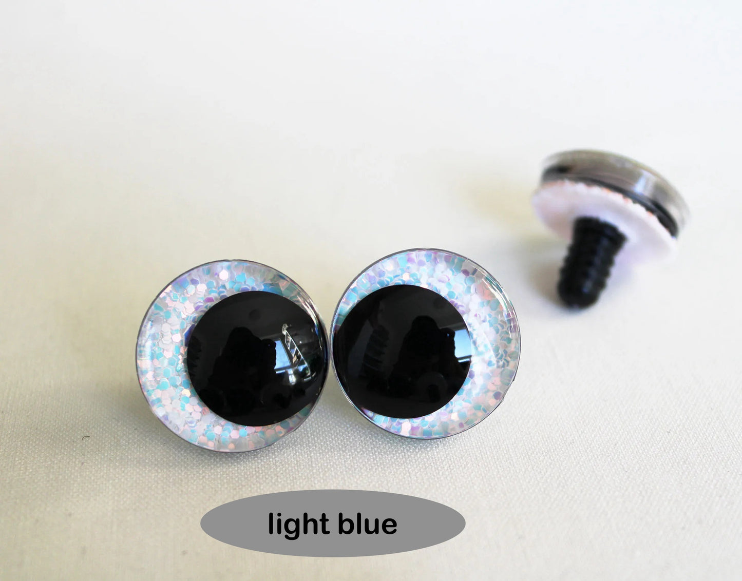 10Pairs Size 12-14-16-18-20-25-30-35-40mm Cartoon 3D Glitter Plush Funny Toy Safety Eyes with glitter colour & washer #DIY amigurmi plush