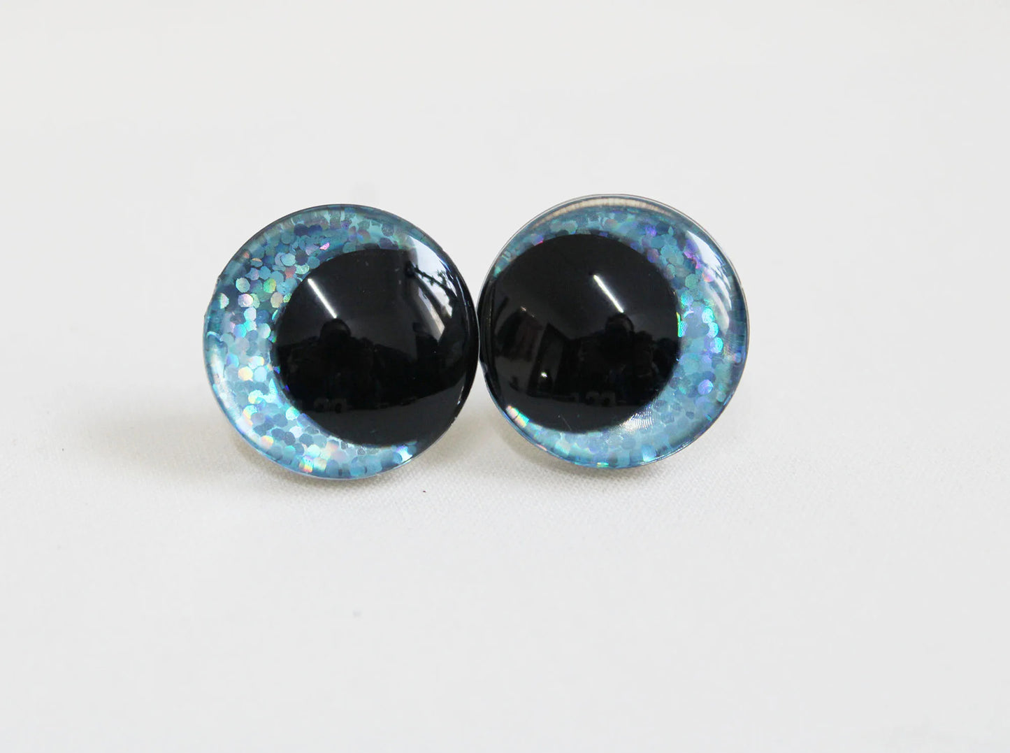 10Pairs Size 12-14-16-18-20mm Cartoon 3D Glitter Plush Amigurumi Funny Toy Safety Eyes Black Pupil Eyes with Washer & Glitter Colour