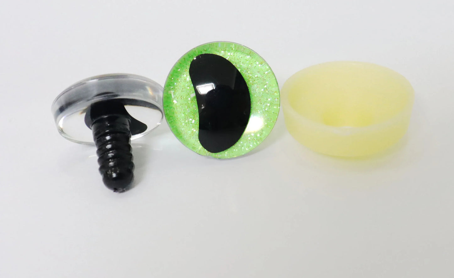 20PCs Size 16-18-20-25-30mm 3D Clear Safety Eyes with Black Pupil Funny Moon Eyes + Glitter Colour & Washer #DIY amigurumi plush stuffed doll toy making