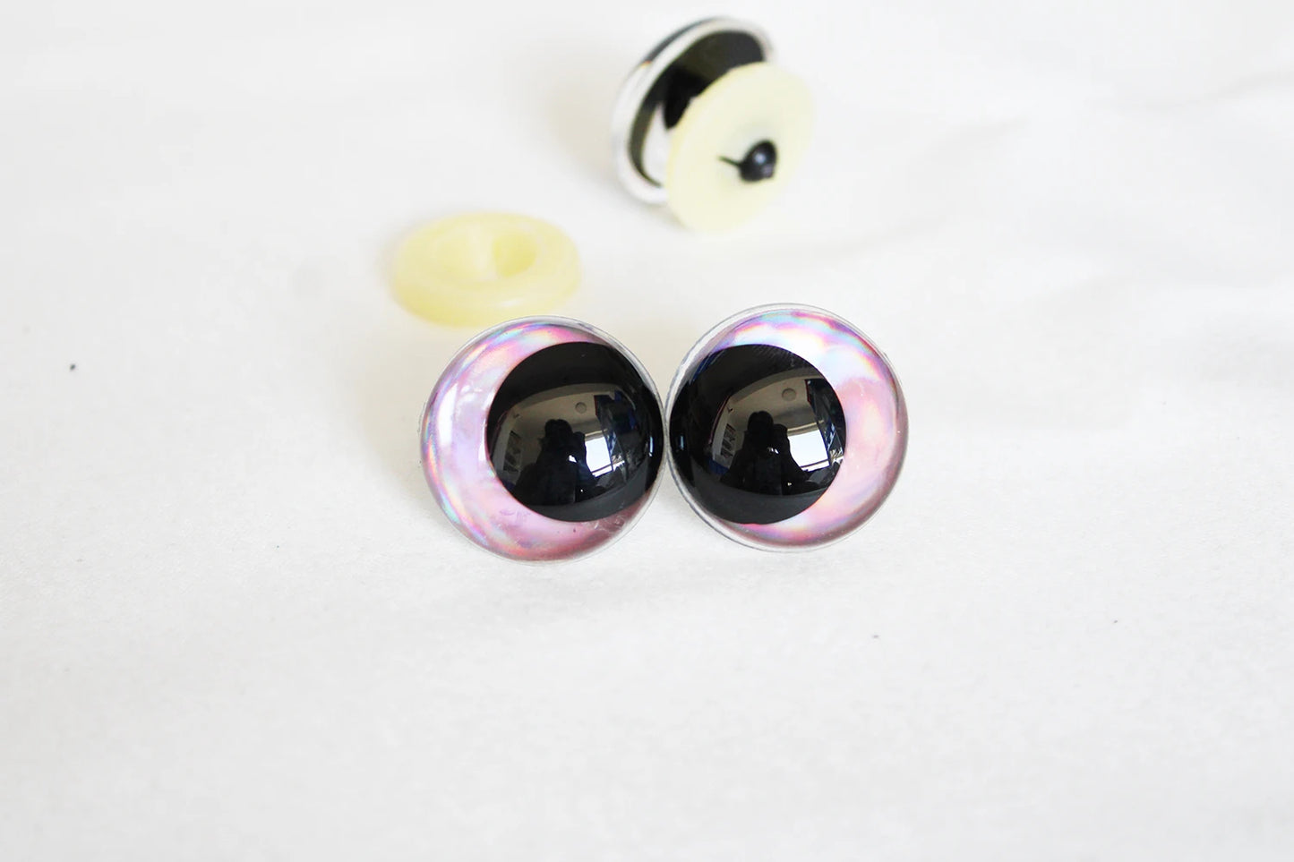 10Pairs Size 14mm 16mm 18mm 23mm 28mm Cartoon Round Glitter Funny Safety Eyes with Glitter Colour and Washer #side way eyes #DIY animal plush stuffed amigurumi making