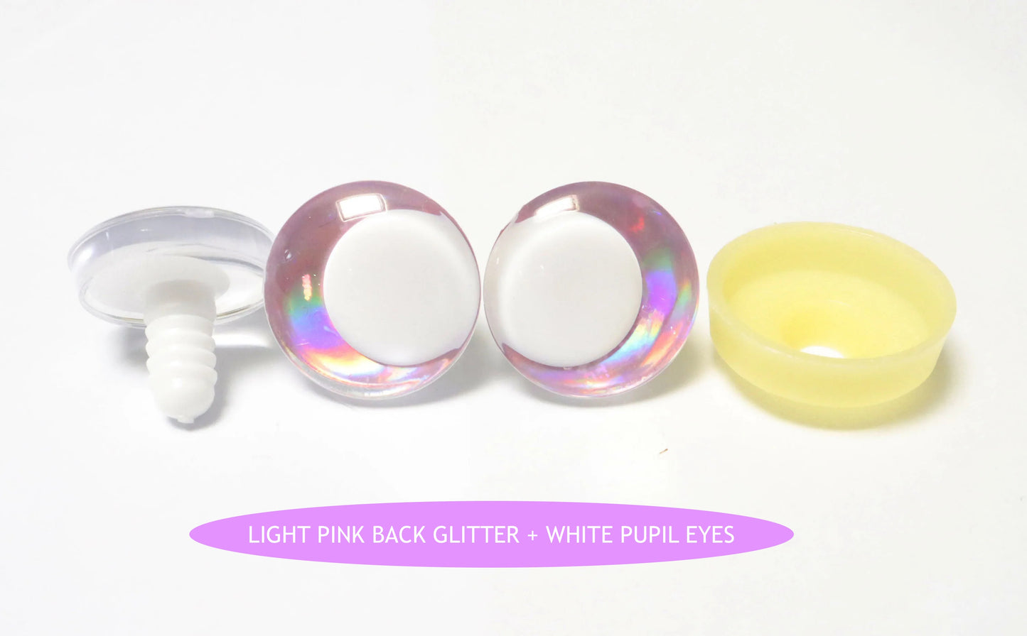 10Pairs Size 14-35mm Cartoon 3D Round Funny Toy Safety Eyes with Glitter Colour and White Pupil Eyes & Washer #DIY amigurumi plush stuffed making