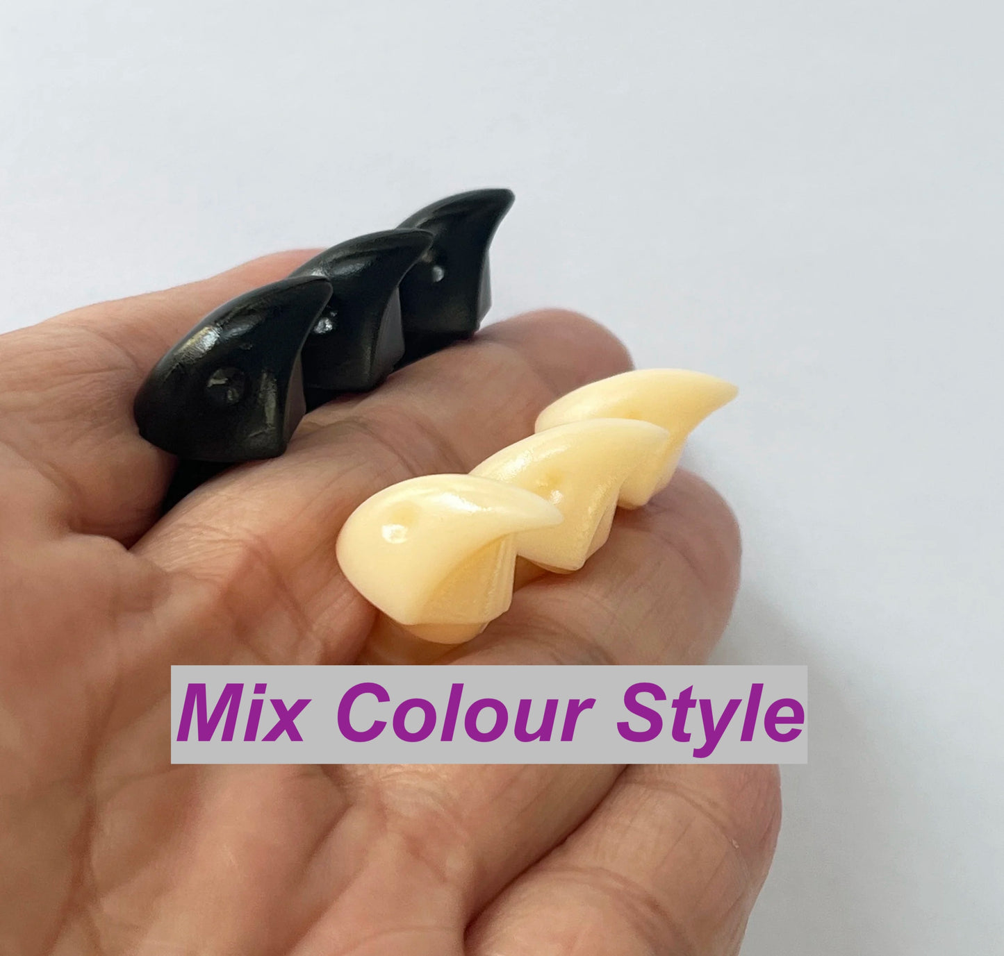 16x13mm 40PCs Black and Beige Yellow Plush Bird Animal Toy Safety Beak Mouth