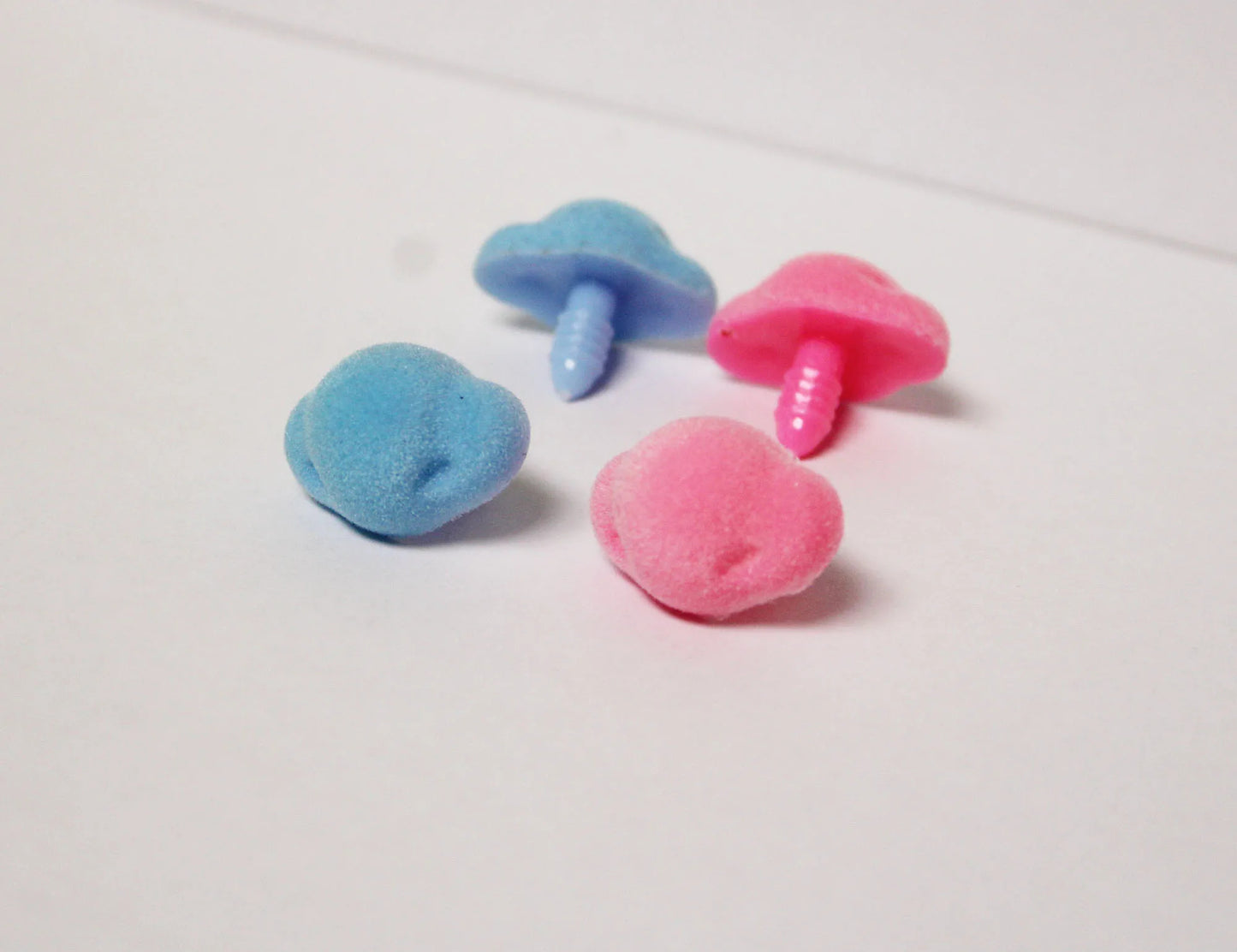 20pcs 18x26mm Flocking Safety Nose with washer, Animal Safety Nose in Blue and Pink colour with back washer #amigurumi plush stuffed making