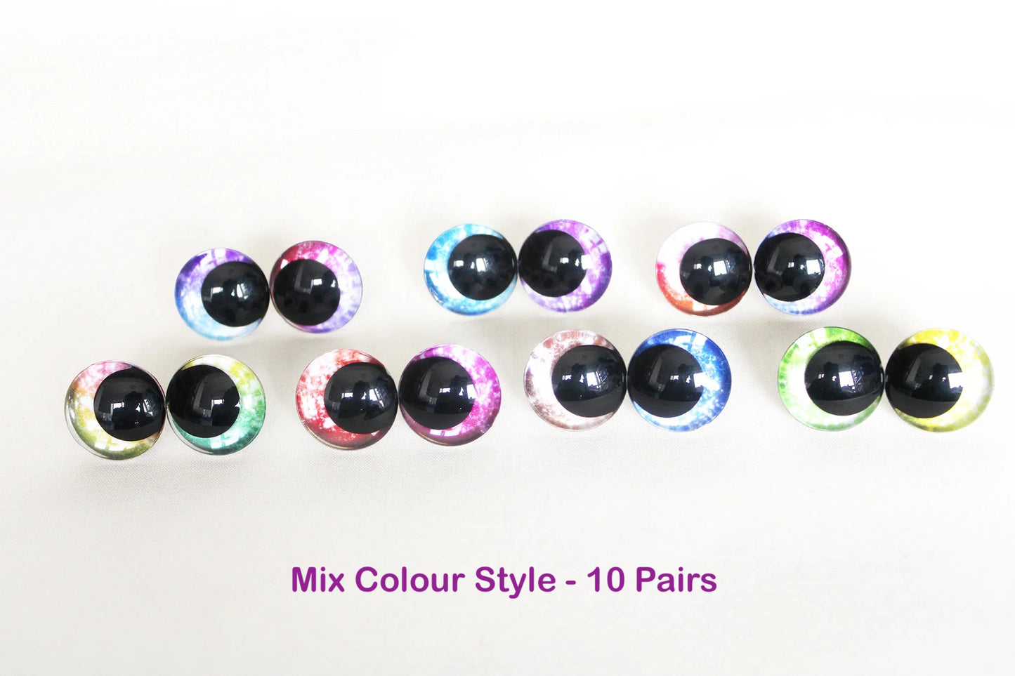 10Pairs Size 12mm-20mm Cartoon 3D Glitter Funny Toy Safety Eyes with Glitter Colours and Washers #DIY amigurumi plush stuffed making