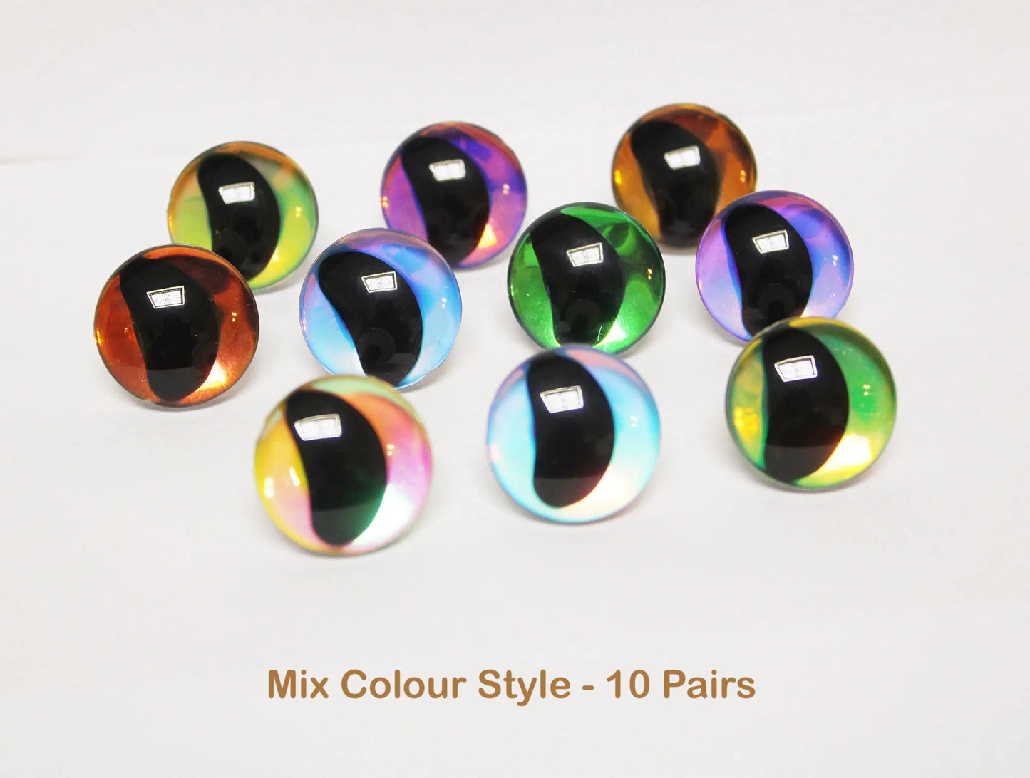 20PCs Size 16-18-20-25-30mm 3D Clear Safety Eyes with Black Pupil Funny Moon Eyes+Glitter Colour & Washer #DIY amigurumi plush stuffed doll toy making