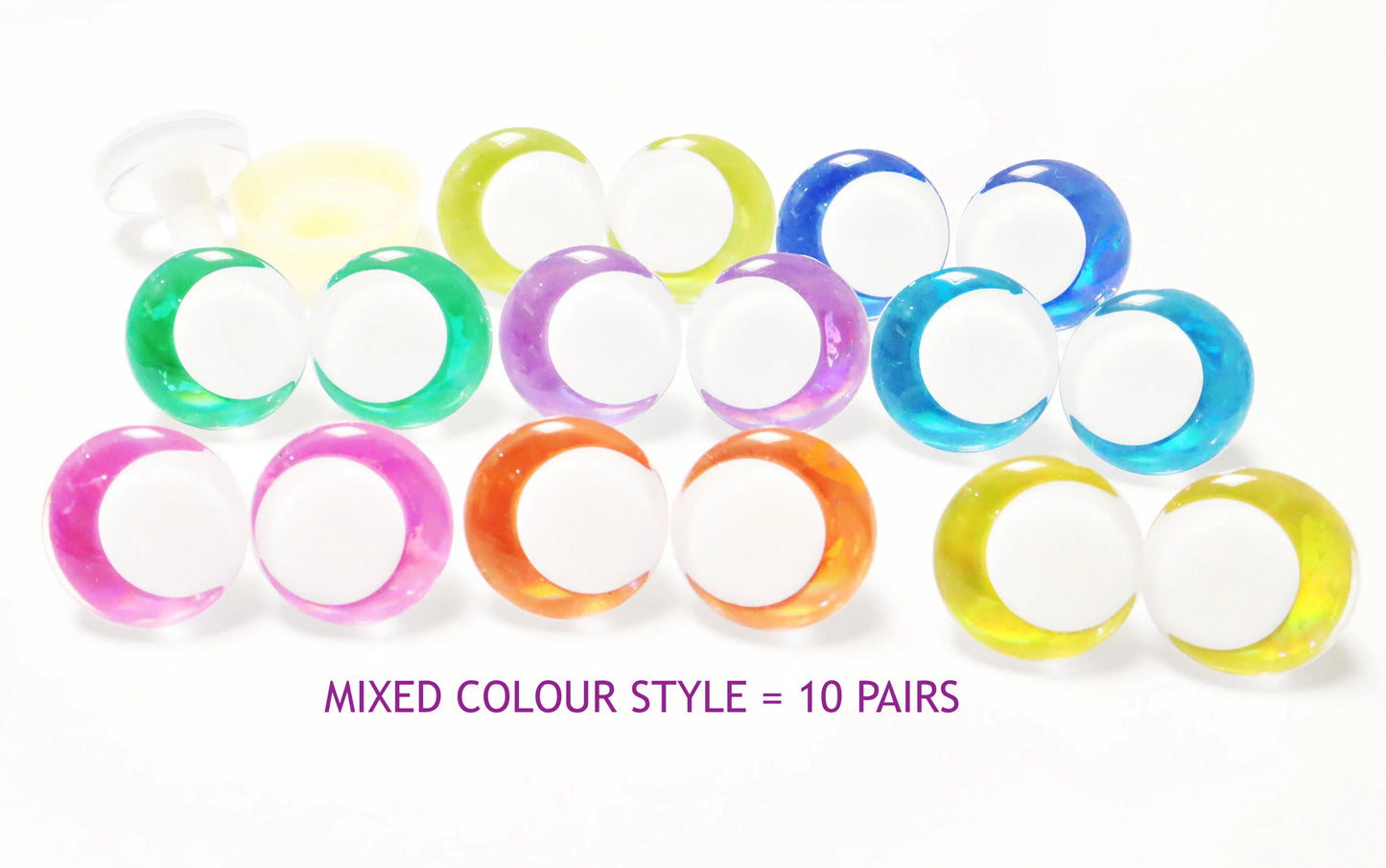 10Pairs Size 14-35mm Cartoon 3D Round Funny Toy Safety Eyes with Glitter Colour and White Pupil Eyes & Washer #DIY amigurumi plush stuffed making