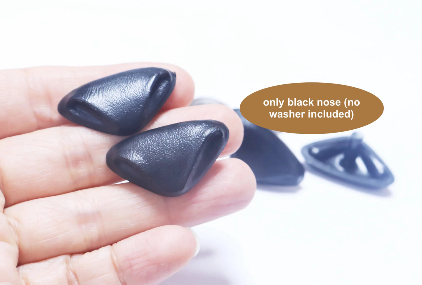 20x35mm Black Triangular Safety Nose Straight Stem and Metal Washer for DIY amigurumi plush, 20PCs