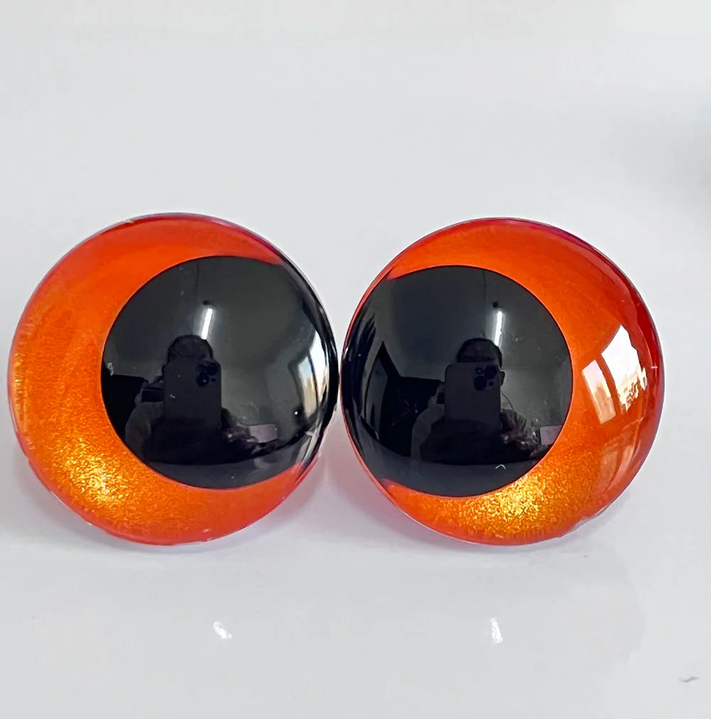 12-14-16-18-20-25-30-35mm 10Pairs Colourful Painted 3D Safety Eyes Black Pupil Eyes and Washer #DIY plush amigurumi doll animal toy making