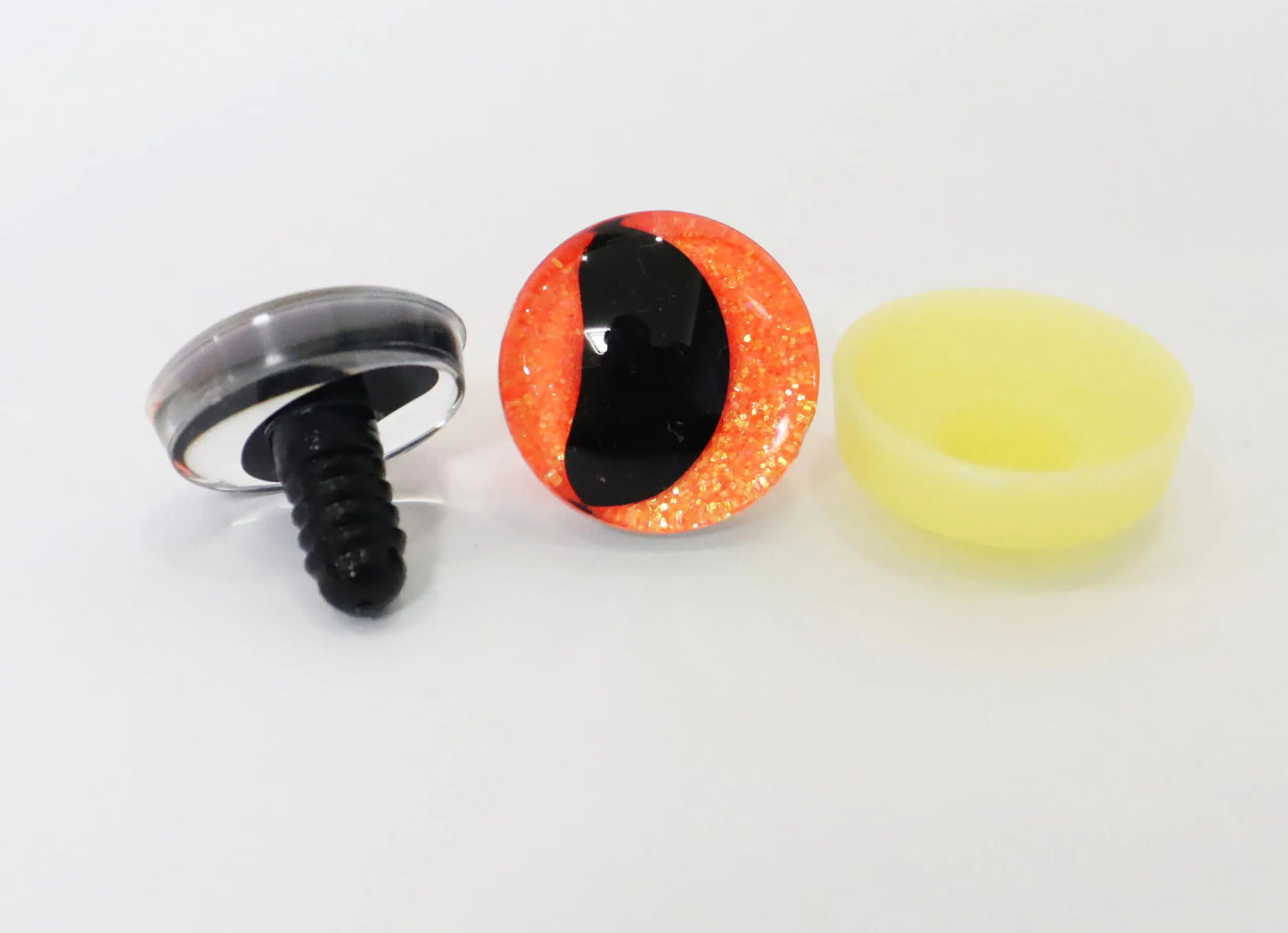 20PCs Size 16-18-20-25-30mm 3D Clear Safety Eyes with Black Pupil Funny Moon Eyes + Glitter Colour & Washer #DIY amigurumi plush stuffed doll toy making