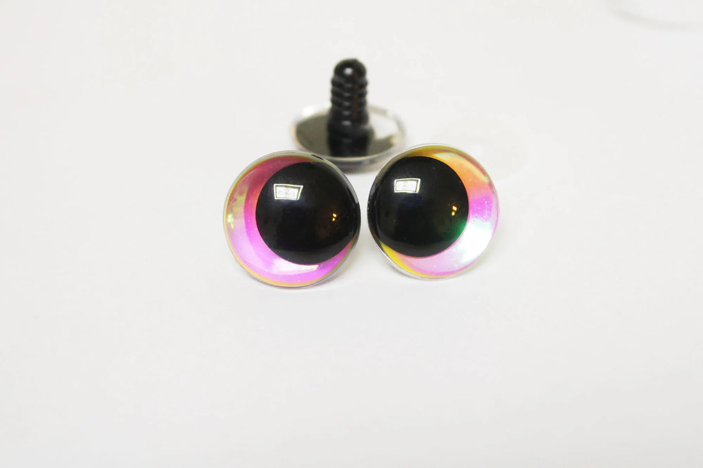 5Pairs 12-14-16-18-20-23-28mm Funny Style Iridescent Colour Round Safety Eyes with Glitter Colour and Washer #Plushies Amigurumi Stuffed making