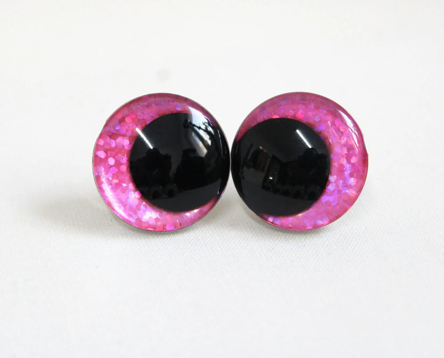 10Pairs Size 12-14-16-18-20mm Cartoon 3D Glitter Plush Amigurumi Funny Toy Safety Eyes Black Pupil Eyes with Washer & Glitter Colour