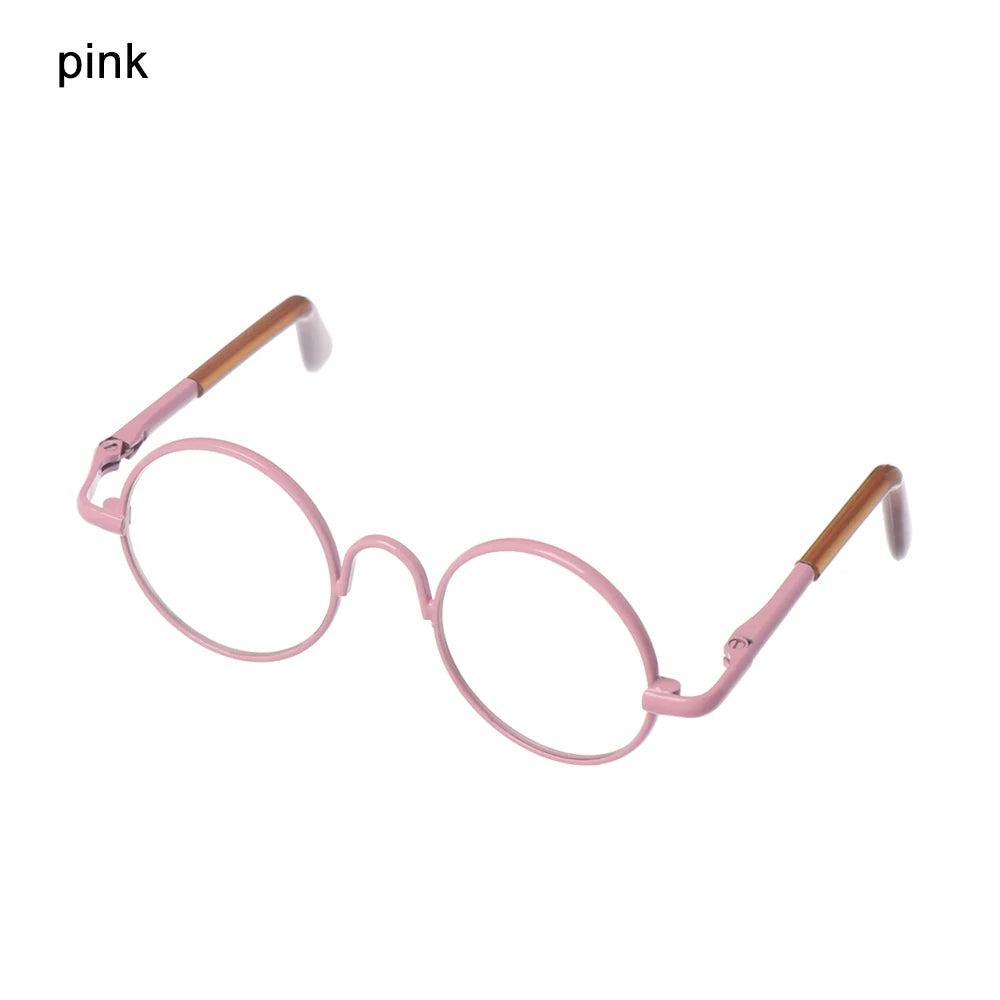 1 PC - 18inch Fashion Doll Eye Glasses Round-Shaped Colourful Glasses #Toy Crochet DIY Doll Craft Making #Blyth Doll - Size: 8cm