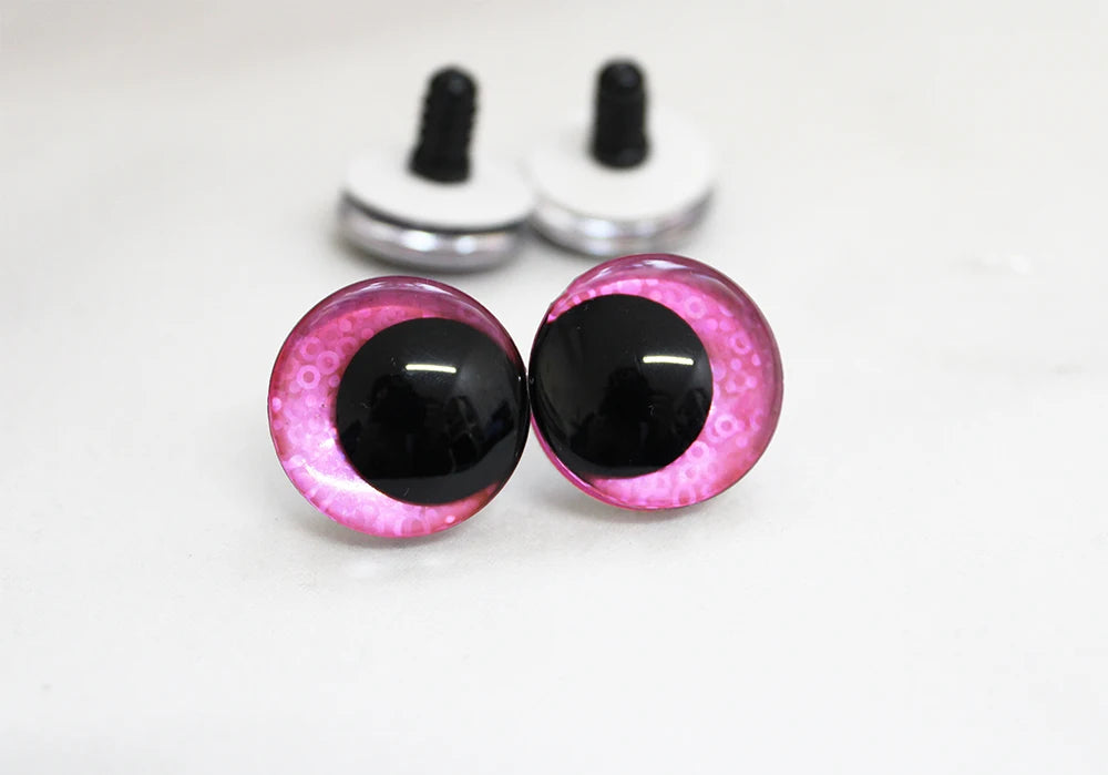 10Pairs Size 12-14-16-18-20-25-35-40mm Cartoon 3D Glitter Funny Toy Safety Eyes with glitter colour & washer #DIY Amigurumi Plush Stuffed making