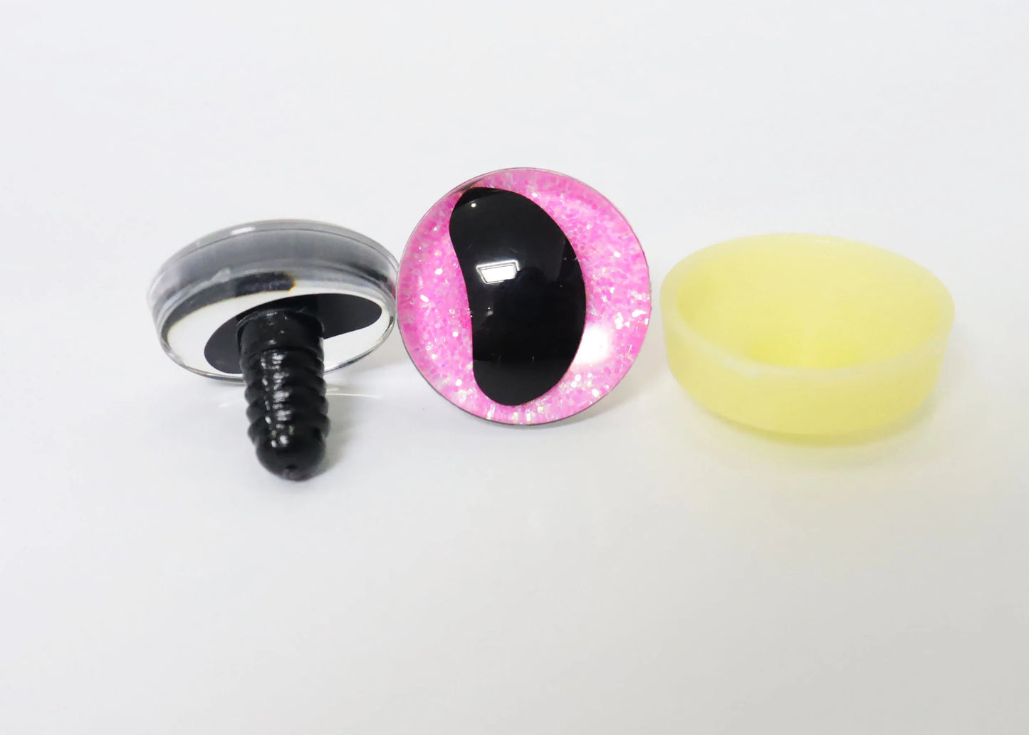 20PCs Size 16-18-20-25-30mm 3D Clear Safety Eyes with Black Pupil Funny Moon Eyes + Glitter Colour & Washer #DIY amigurumi plush stuffed doll toy making