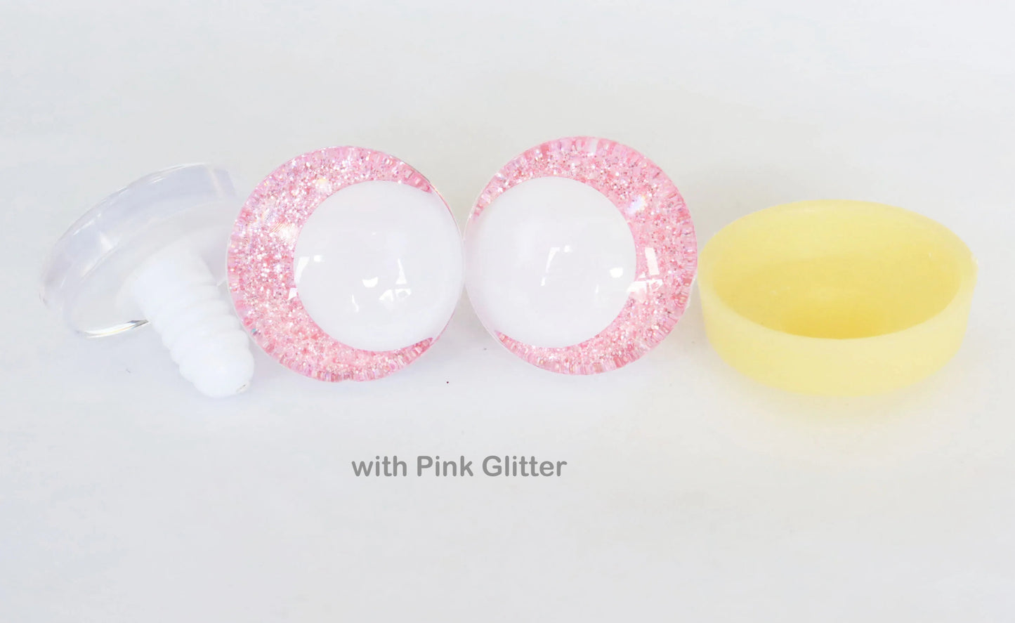 10Pairs Size 14mm-20mm Cartoon 3D Glitter Funny Style Safety Eyes with White Pupil Eyes, Glitter Colour & Washer #DIY amigurumi plush making