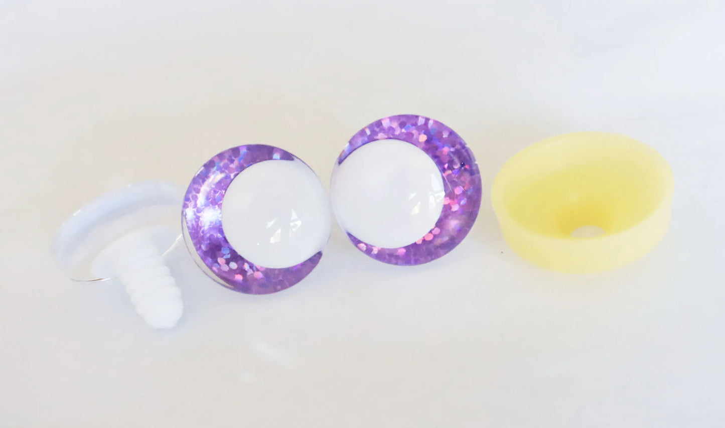 10Pairs Size 14mm-35mm Cartoon 3D Funny Style Safety Eyes with White Pupil Eyes, 11 kinds Glitter Colours & Washers #DIY amigurumi plush making