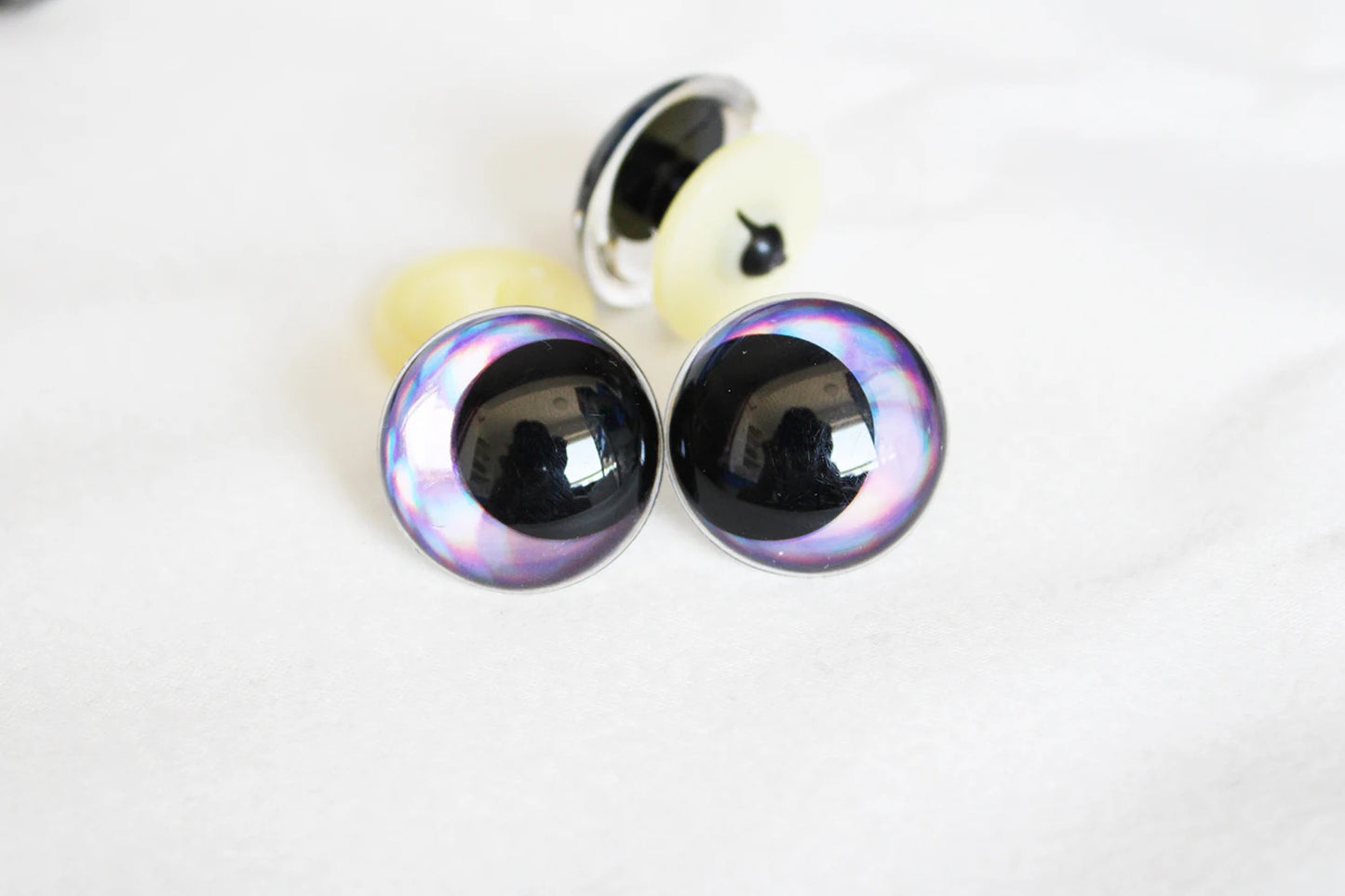 10Pairs Size 14mm 16mm 18mm 23mm 28mm Cartoon Round Glitter Funny Safety Eyes with Glitter Colour and Washer #side way eyes #DIY animal plush stuffed amigurumi making