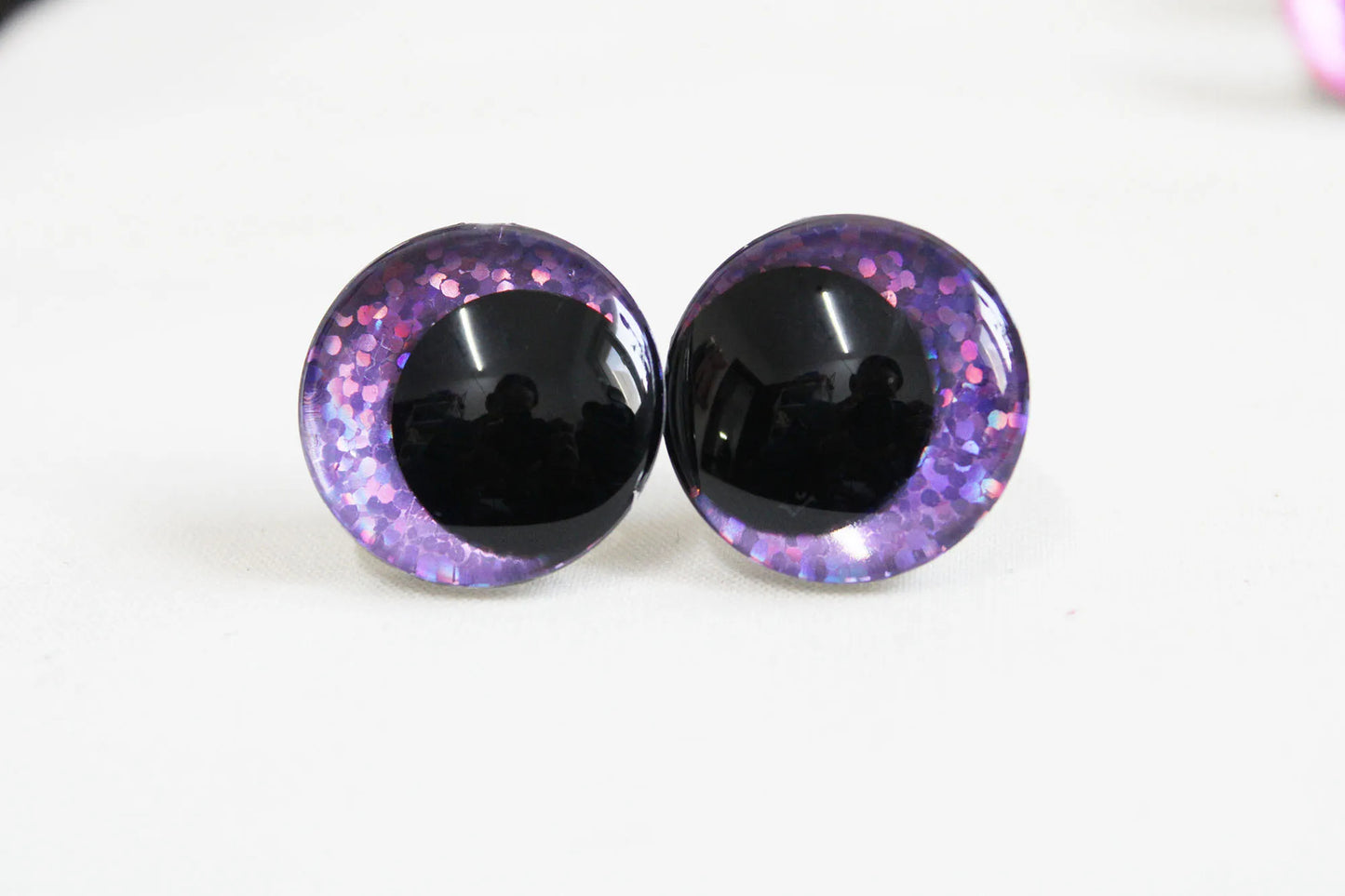 10Pairs Size 12-14-16-18-20mm Cartoon 3D Glitter Plush Amigurumi Funny Toy Safety Eyes Black Pupil Eyes with Washer & Glitter Colour