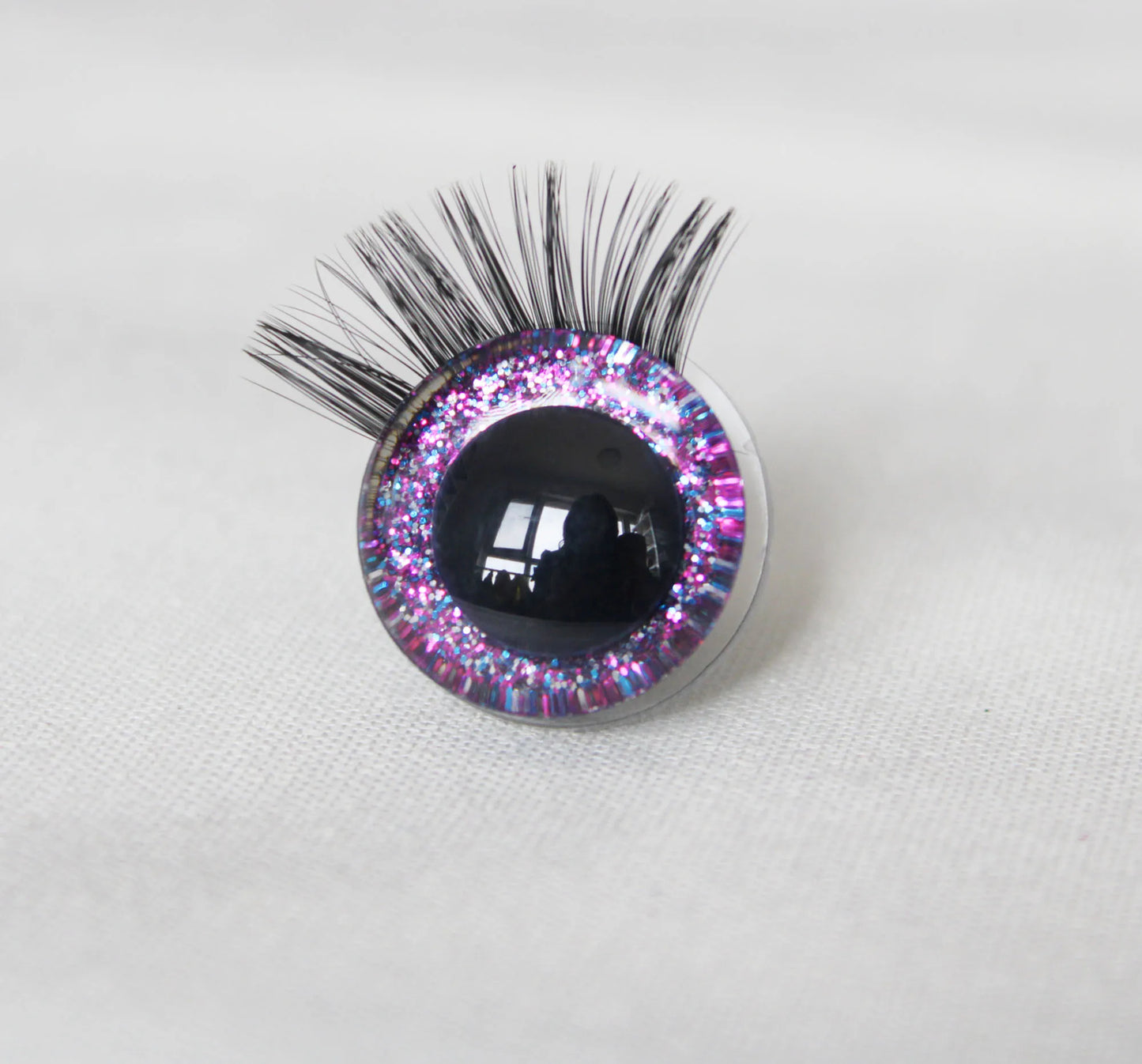 1 box of 12mm/18mm/20mm/25mm/30mm Glitter Colour Safety Eyes with Eyelashes Series and Washers #DIY amigirumi plush stuffed making - colour option selection