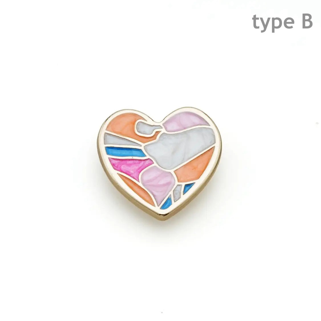 20mm 5PCs Colourful Heart Metal Button in Two Different Tone Metal Shank Buttons