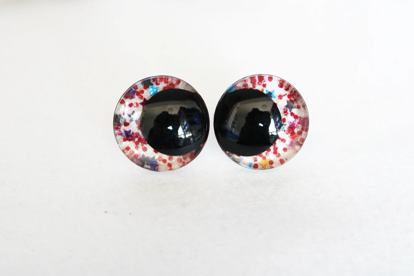 10Pairs Size 12-14-16-18-20-25-30-35-40mm Cartoon 3D Glitter Plush Funny Safety Eyes with Washer and Glitter Colour #DIY plush amigurumi toy making