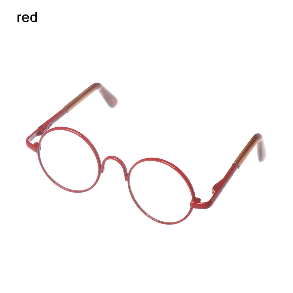 1 PC - 18inch Fashion Doll Eye Glasses Round-Shaped Colourful Glasses #Toy Crochet DIY Doll Craft Making #Blyth Doll - Size: 8cm