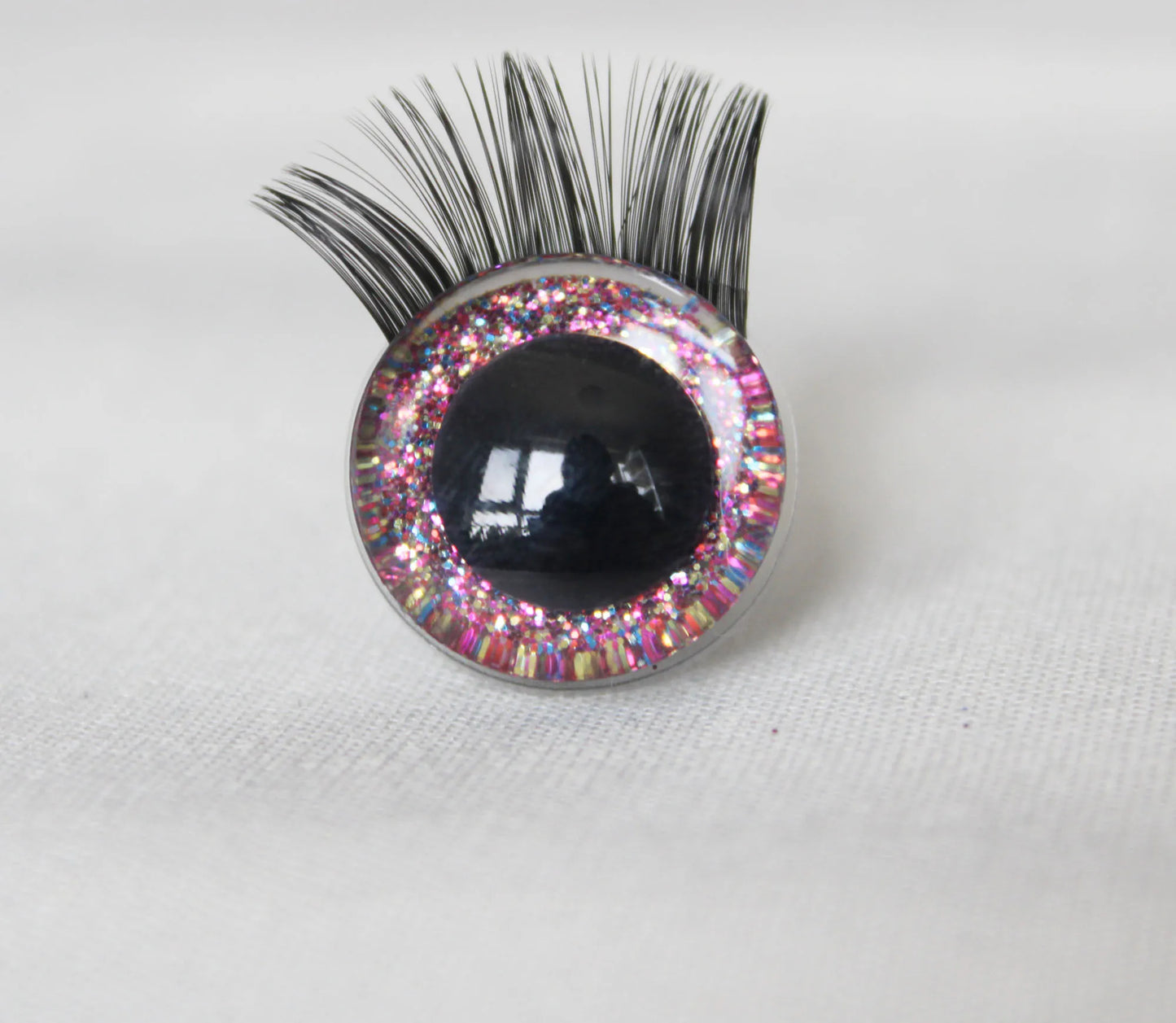 1 box of 12mm/18mm/20mm/25mm/30mm Glitter Colour Safety Eyes with Eyelashes Series and Washers #DIY amigirumi plush stuffed making - colour option selection