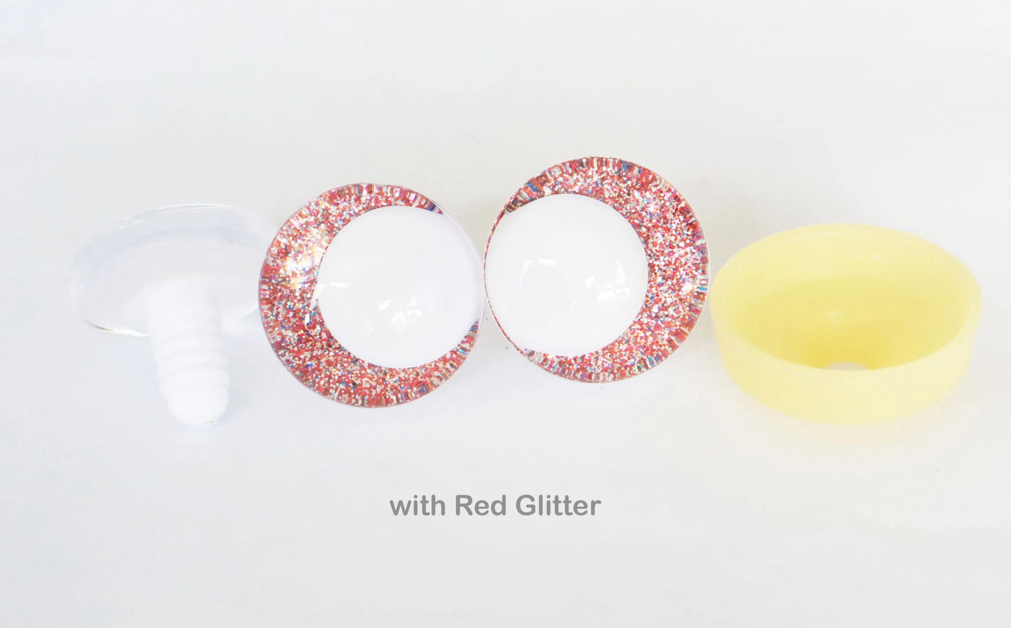 10Pairs Size 14mm-20mm Cartoon 3D Glitter Funny Style Safety Eyes with White Pupil Eyes, Glitter Colour & Washer #DIY amigurumi plush making