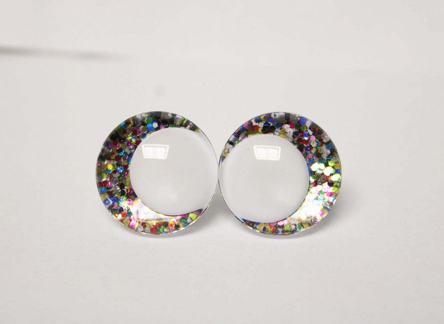 10Pairs Size 14-16-18-20-25-30-35mm Cartoon 3D Round Glitter Plush Funny Toy Safety Eyes with White Pupil Eyes with Glitter Colour and Washer #DIY amigurumi stuffed making