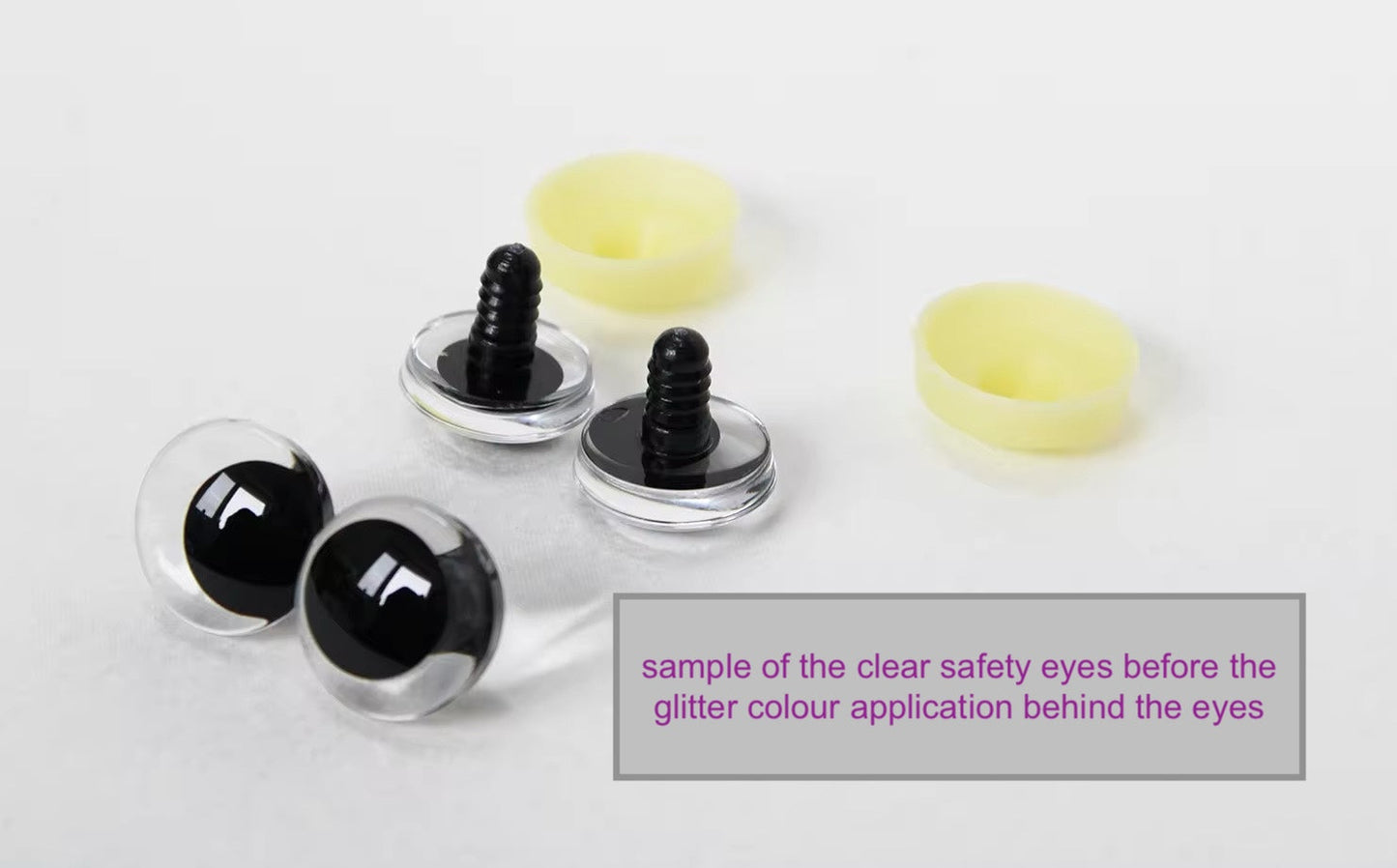 10Pairs Size 12-14-16-18-20-25-30-35-40mm Cartoon 3D Glitter Plush Funny Toy Safety Eyes with glitter colour & washer #DIY amigurmi plush