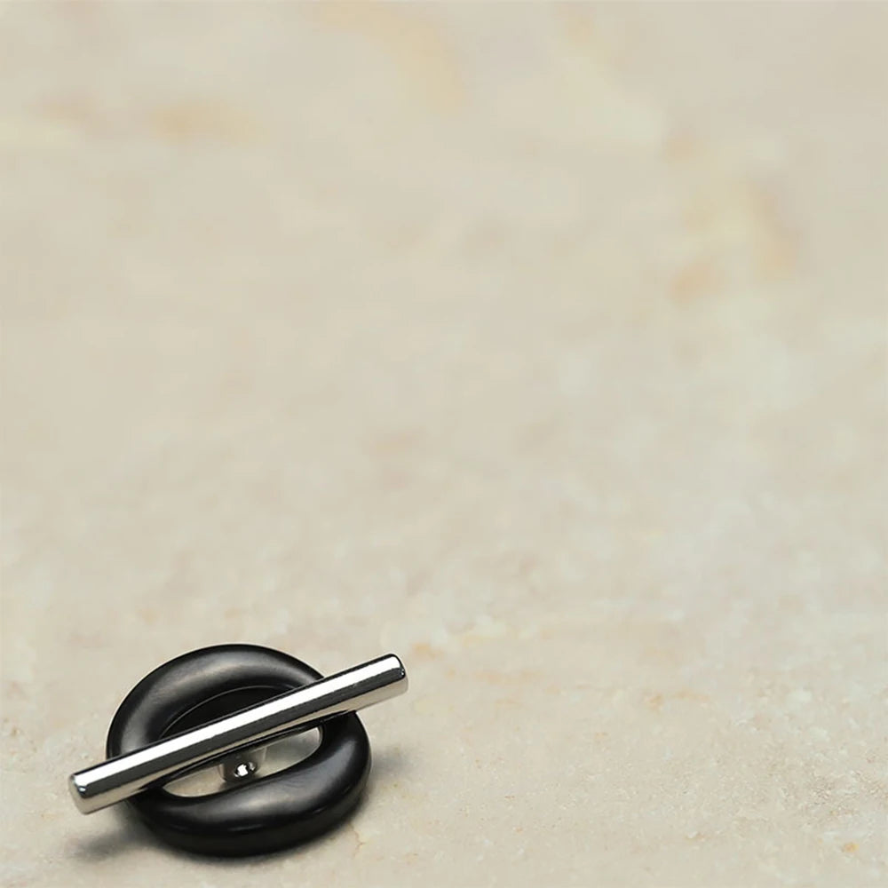 10PCs 20.5mm-25mm-32mm Metal Button Hollow Shank Oval Design in Black and Gold