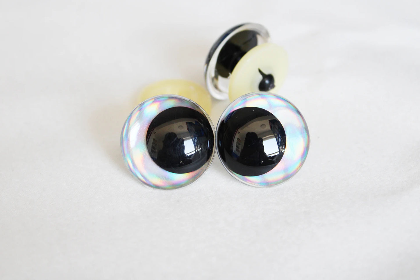 10Pairs Size 14mm 16mm 18mm 23mm 28mm Cartoon Round Glitter Funny Safety Eyes with Glitter Colour and Washer #side way eyes #DIY animal plush stuffed amigurumi making