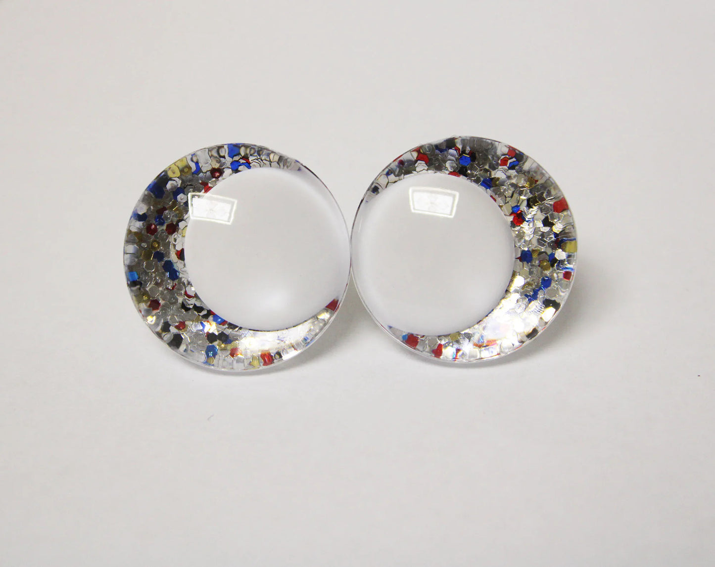 10Pairs Size 14-16-18-20-25-30-35mm Cartoon 3D Round Glitter Plush Funny Toy Safety Eyes with White Pupil Eyes with Glitter Colour and Washer #DIY amigurumi stuffed making