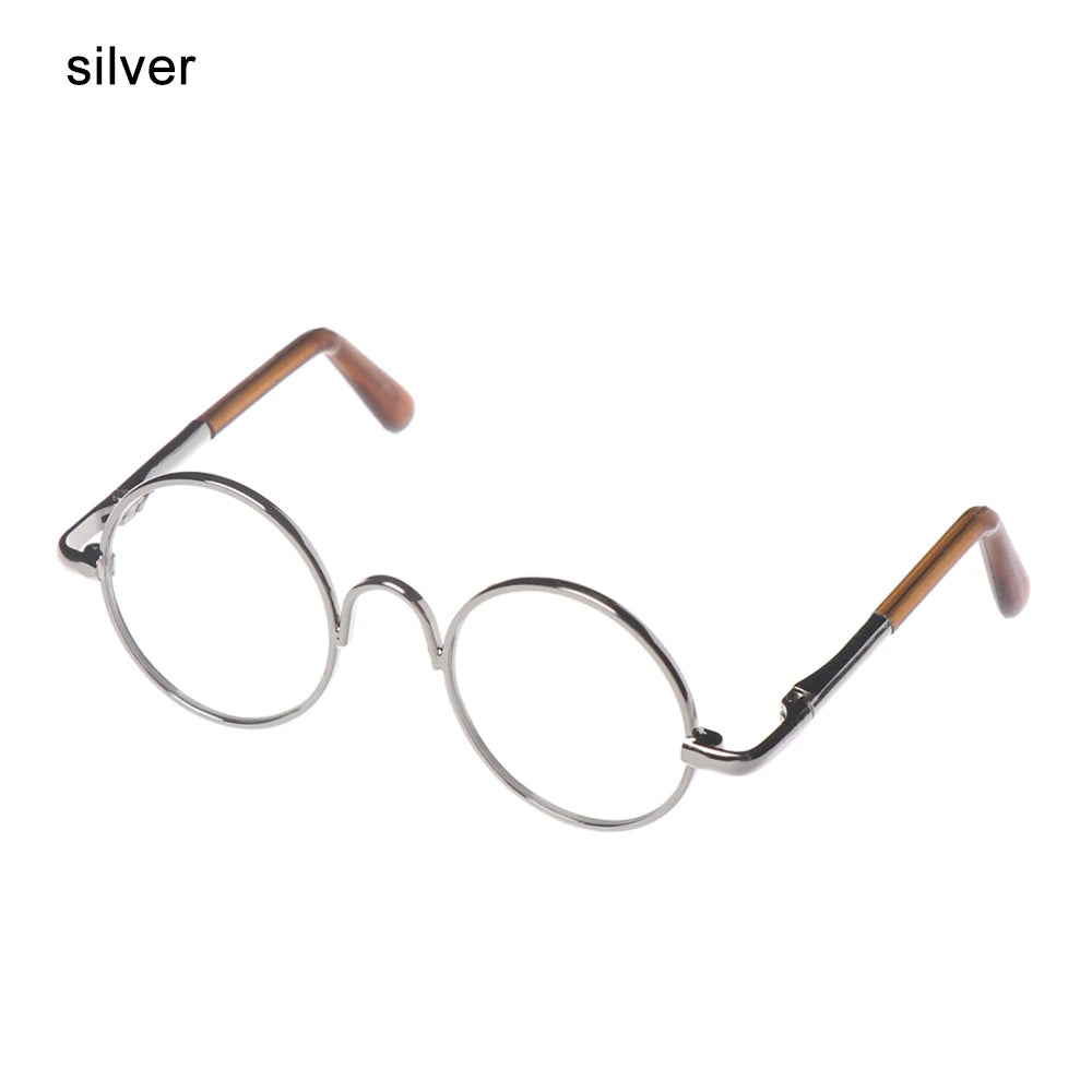 1 PC - 18inch Fashion Doll Eye Glasses Round-Shaped Colourful Glasses #Toy Crochet DIY Doll Craft Making #Blyth Doll - Size: 8cm