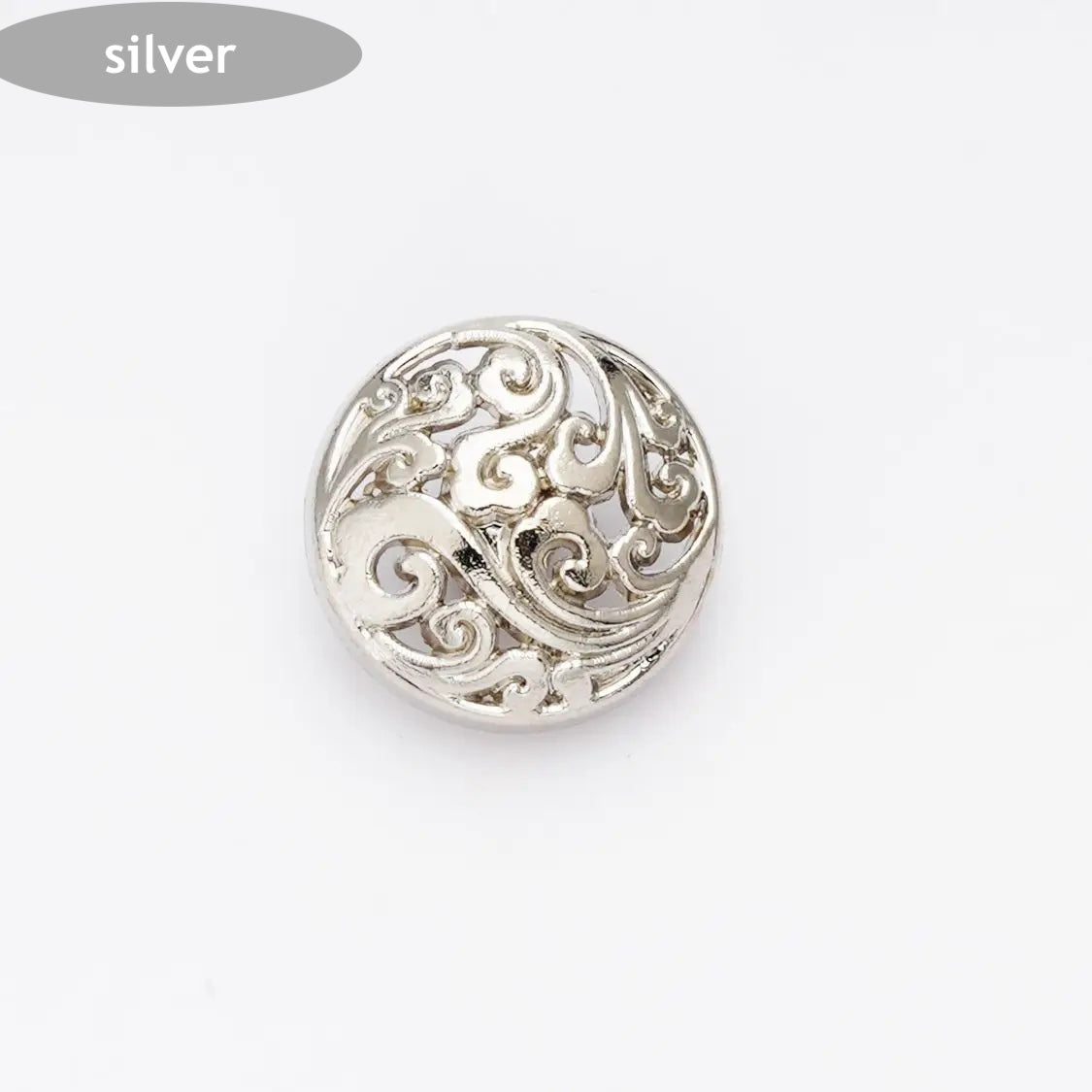 5PCs 12.5mm 15mm 18mm 20mm 23mm 25mm Gold/Silver/Black Round Hollow Metal Shank Button