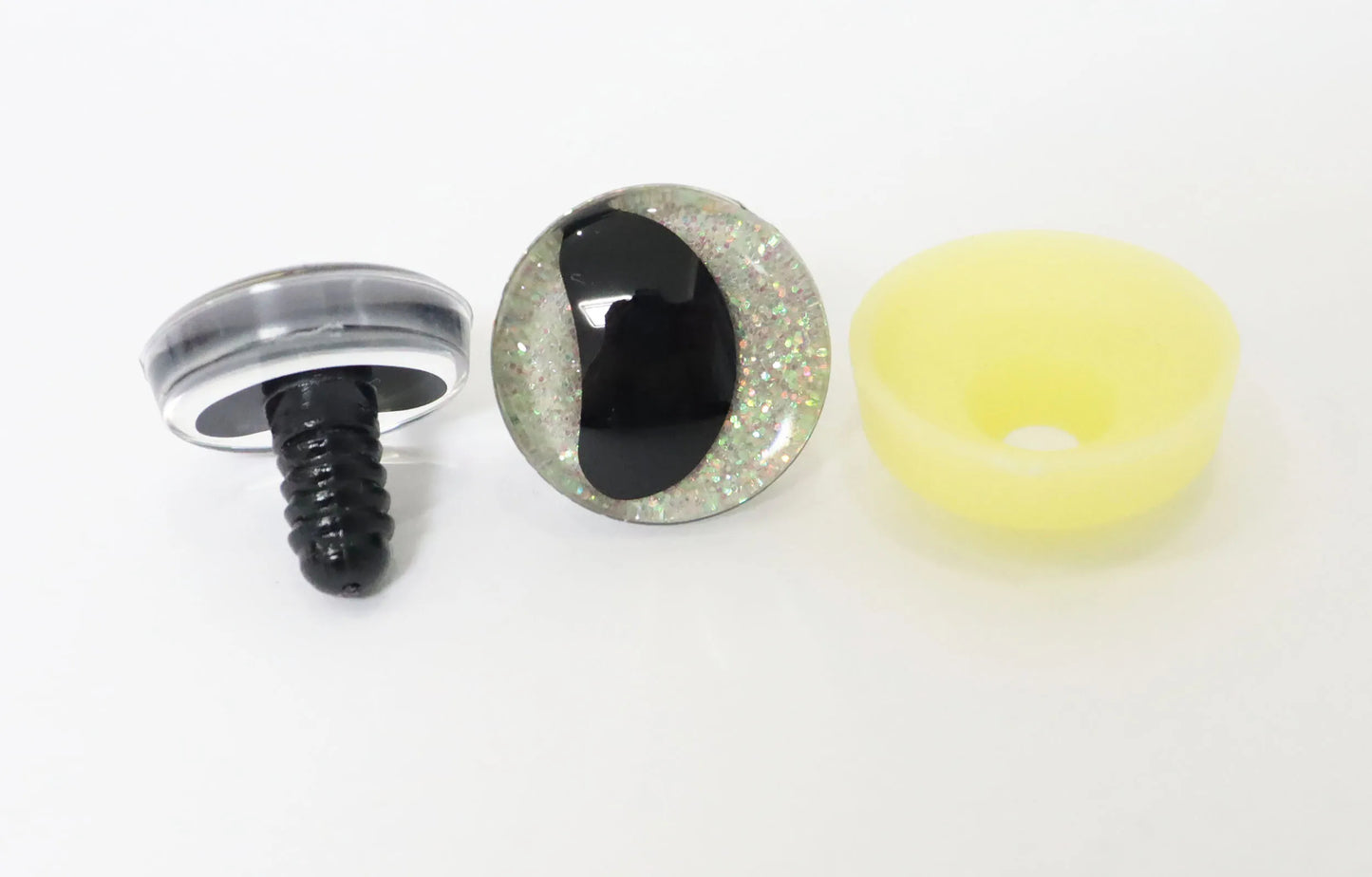 20PCs Size 16-18-20-25-30mm 3D Clear Safety Eyes with Black Pupil Funny Moon Eyes + Glitter Colour & Washer #DIY amigurumi plush stuffed doll toy making