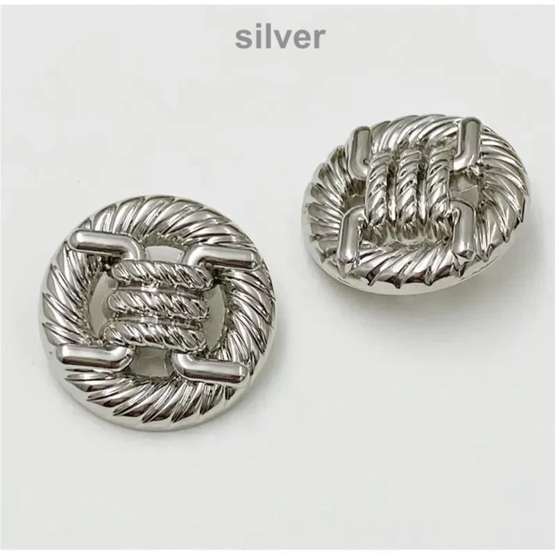 10PCs 15mm-20mm-25mm Shank Style Knot with Hollow Style Metal Button in Gold or Silver #Clothing Sewing Jacket Blazer Coat metal buttons