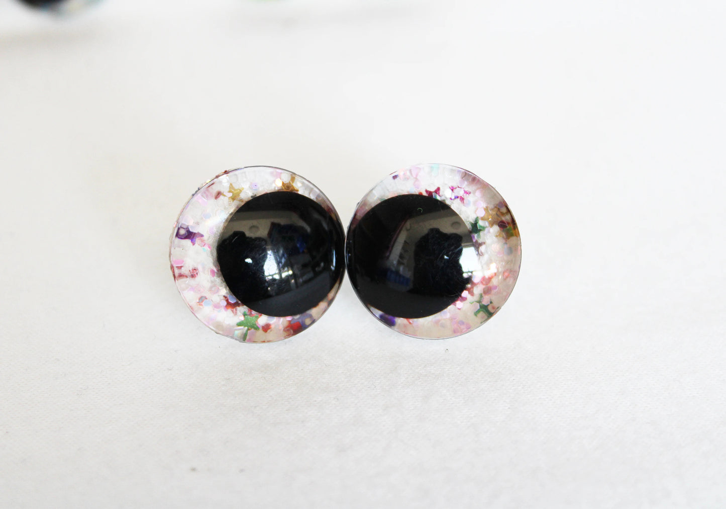 10Pairs Size 12-14-16-18-20-25-30-35-40mm Cartoon 3D Glitter Plush Funny Safety Eyes with Washer and Glitter Colour #DIY plush amigurumi toy making