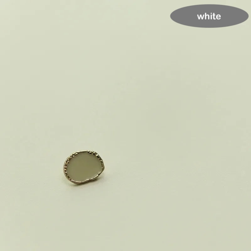 14.5mm 10PCs Irregular Style Metal Shank Sewing Button in Green White Black option