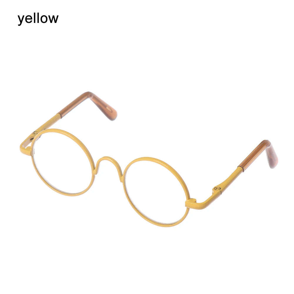 1 PC - 18inch Fashion Doll Eye Glasses Round-Shaped Colourful Glasses #Toy Crochet DIY Doll Craft Making #Blyth Doll - Size: 8cm